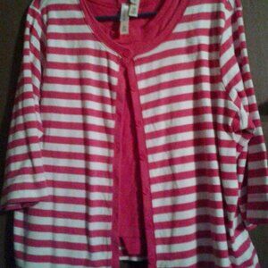 White Stag Womens XL Cardigan Sweater L Tank Top 2 PC Set